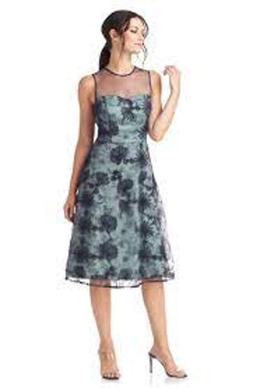 NWOT JS Collection Shelby Floral A-Line Dress Sleeveless Blue Size 2